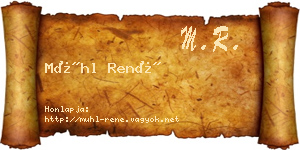 Mühl René névjegykártya